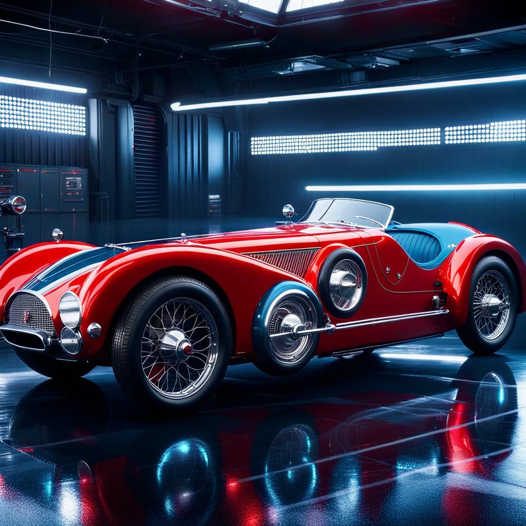 Futuristic Sleek Vintage Car