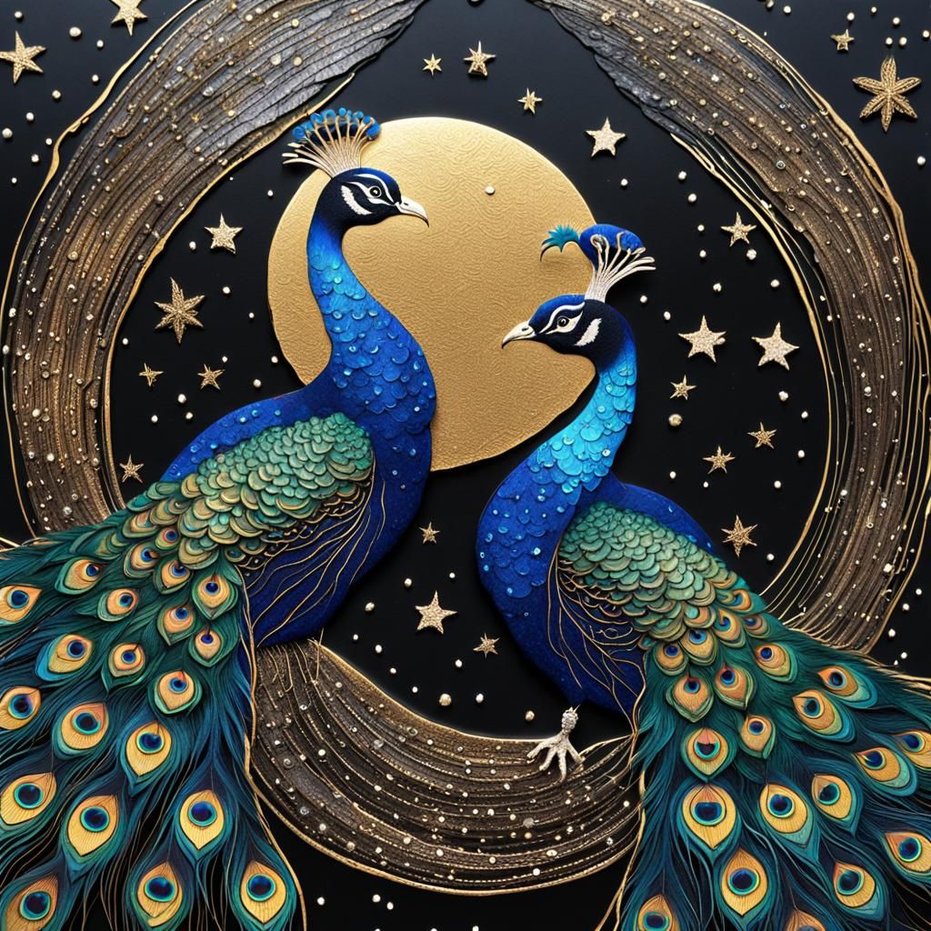 Baroque Peacocks in Celestial Glory