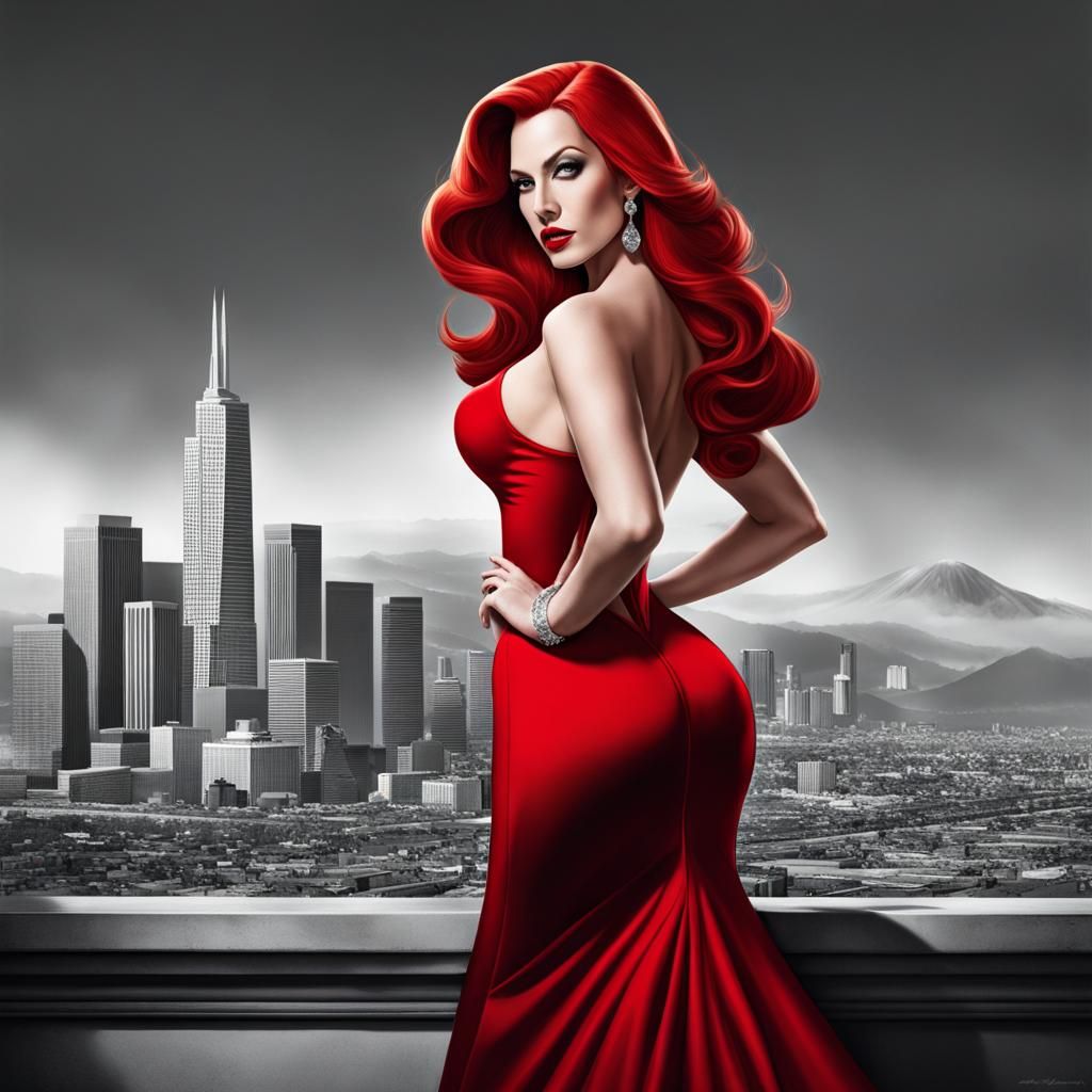 Jessica Rabbit in Los Angeles: Color Splash Portrait