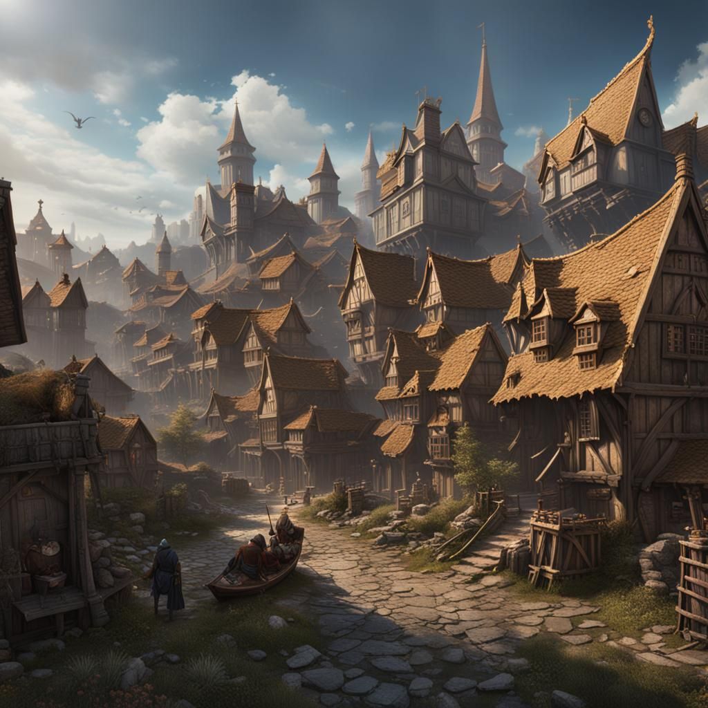 Village to City: Detailed Fantasy Concept Art