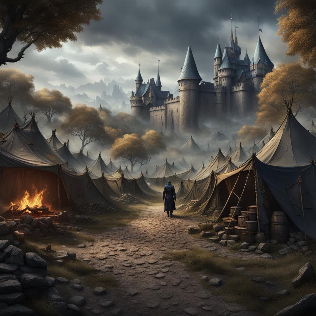 Medieval War Mage in Dark Fantasy Style