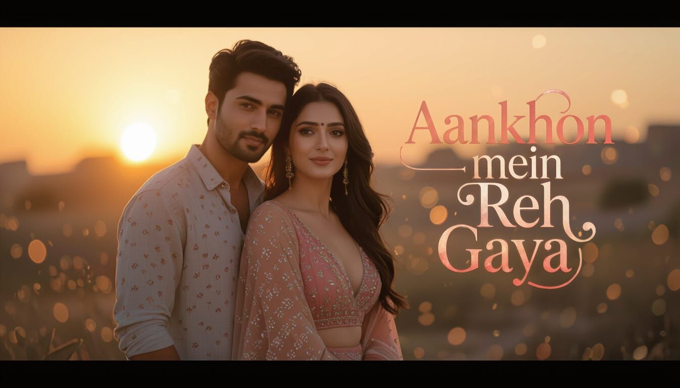 Romantic Couple at Sunset in Golden Hour