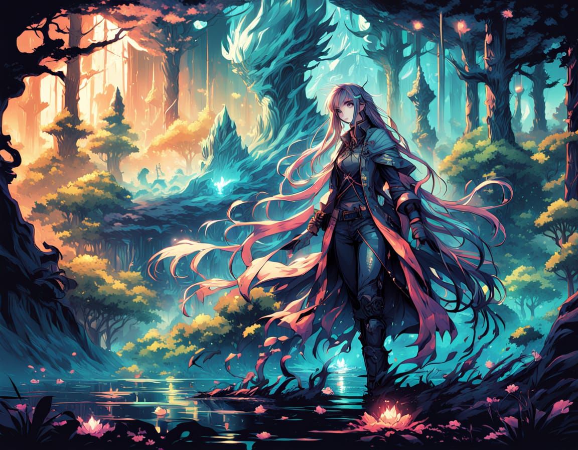 Cyberpunk Goddess in Haute Couture Splendor