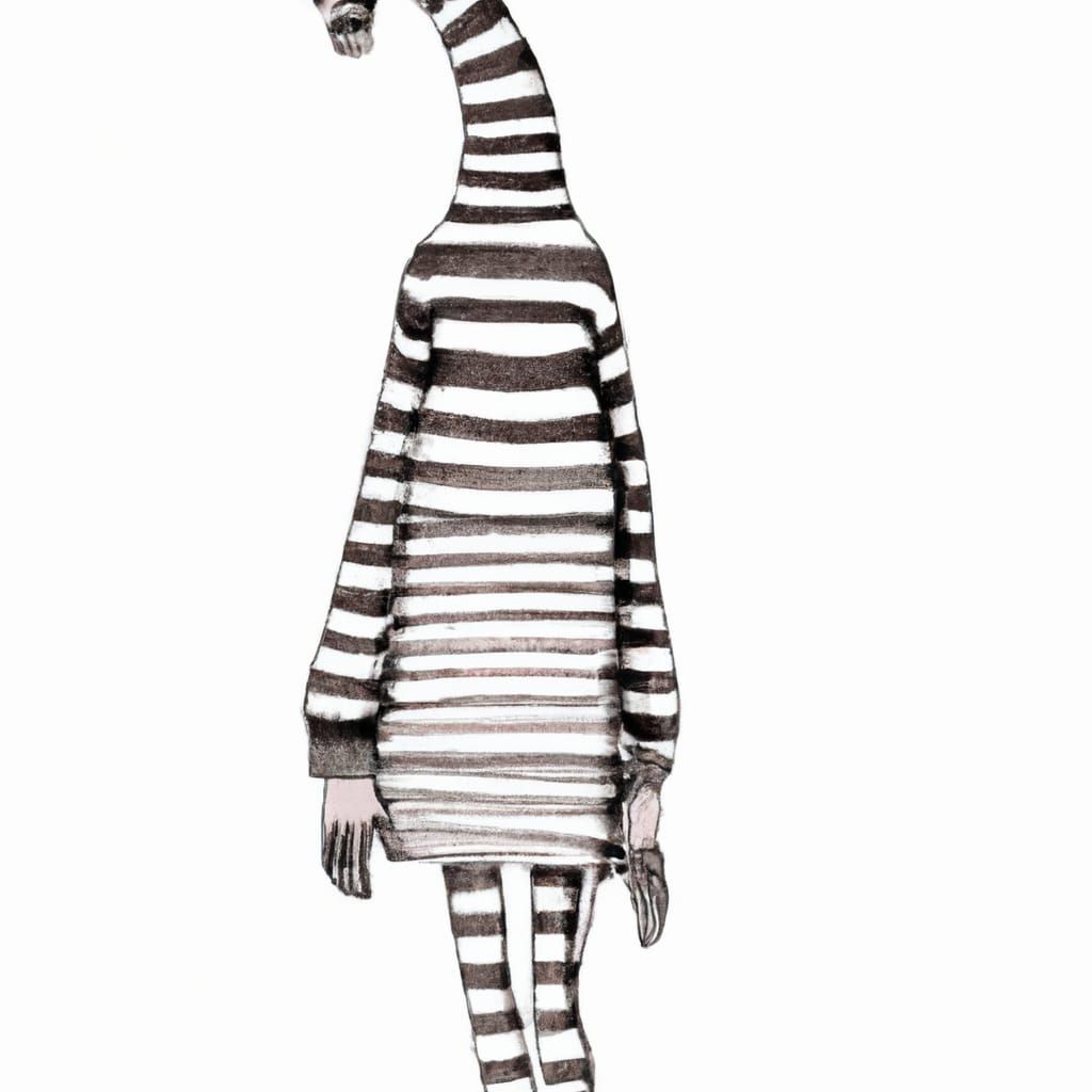 Op Art Creature in Striped Sweater