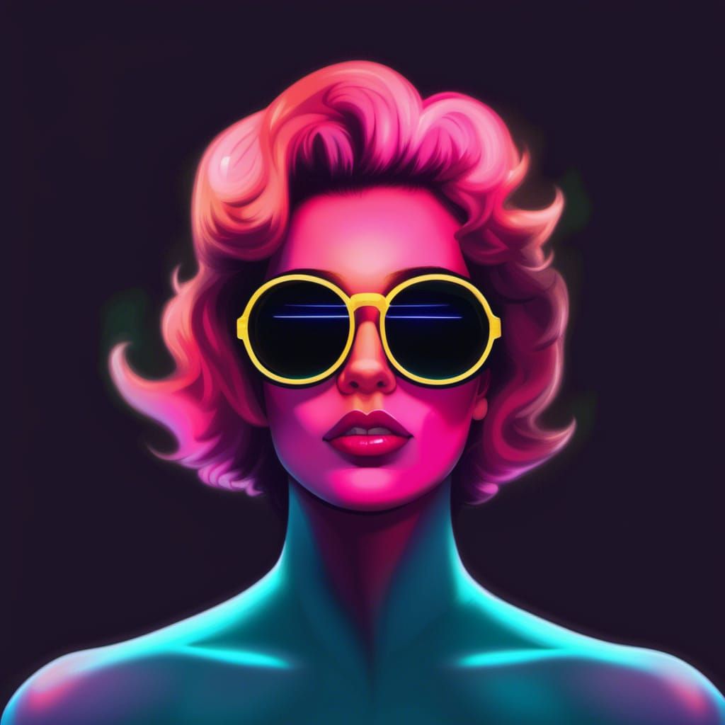 Amnesia Haze in Synthwave Neon Retro Style
