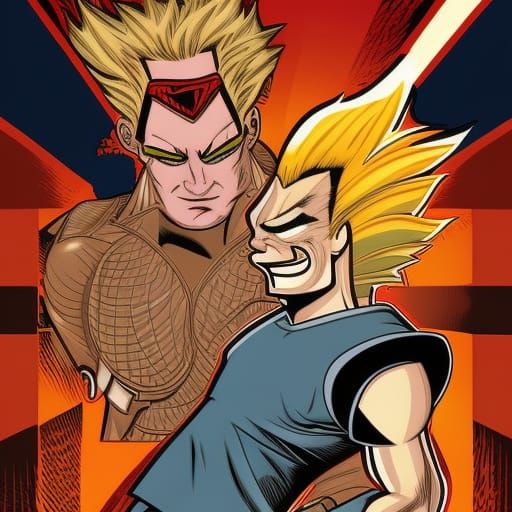 Johnny Test and Tom Brady in Comic Book Art