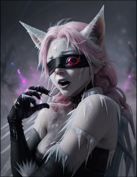 Icy Pink Fox-Girl in Galactic Blizzard