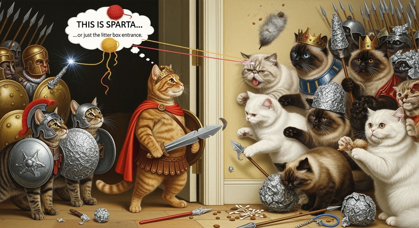 Cats Re-enact Battle of Thermopylae as Academic Painting