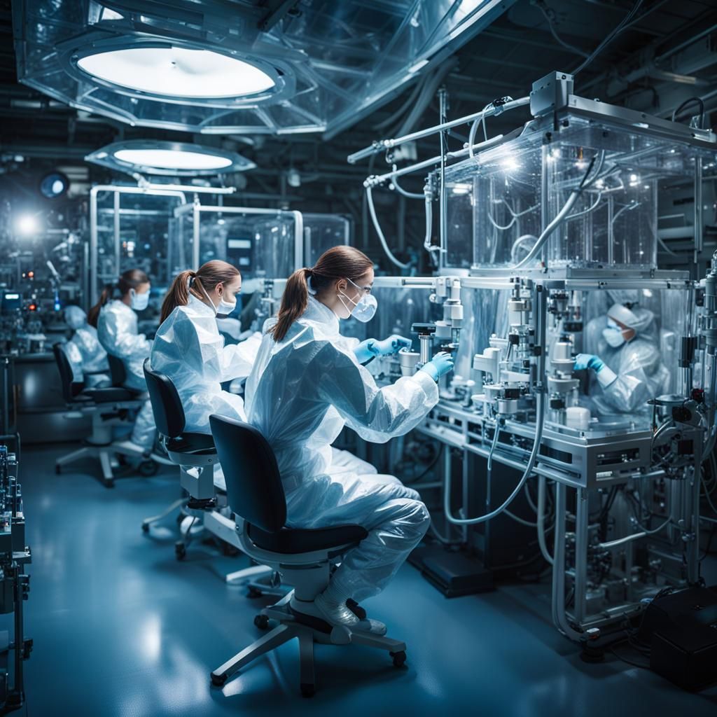 Female Scientists Researching in Spaceship Lab