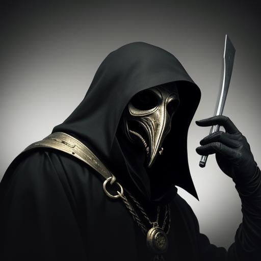 Plague Doctor Sharpening Scalpel: Baroque-Inspired Concept A...