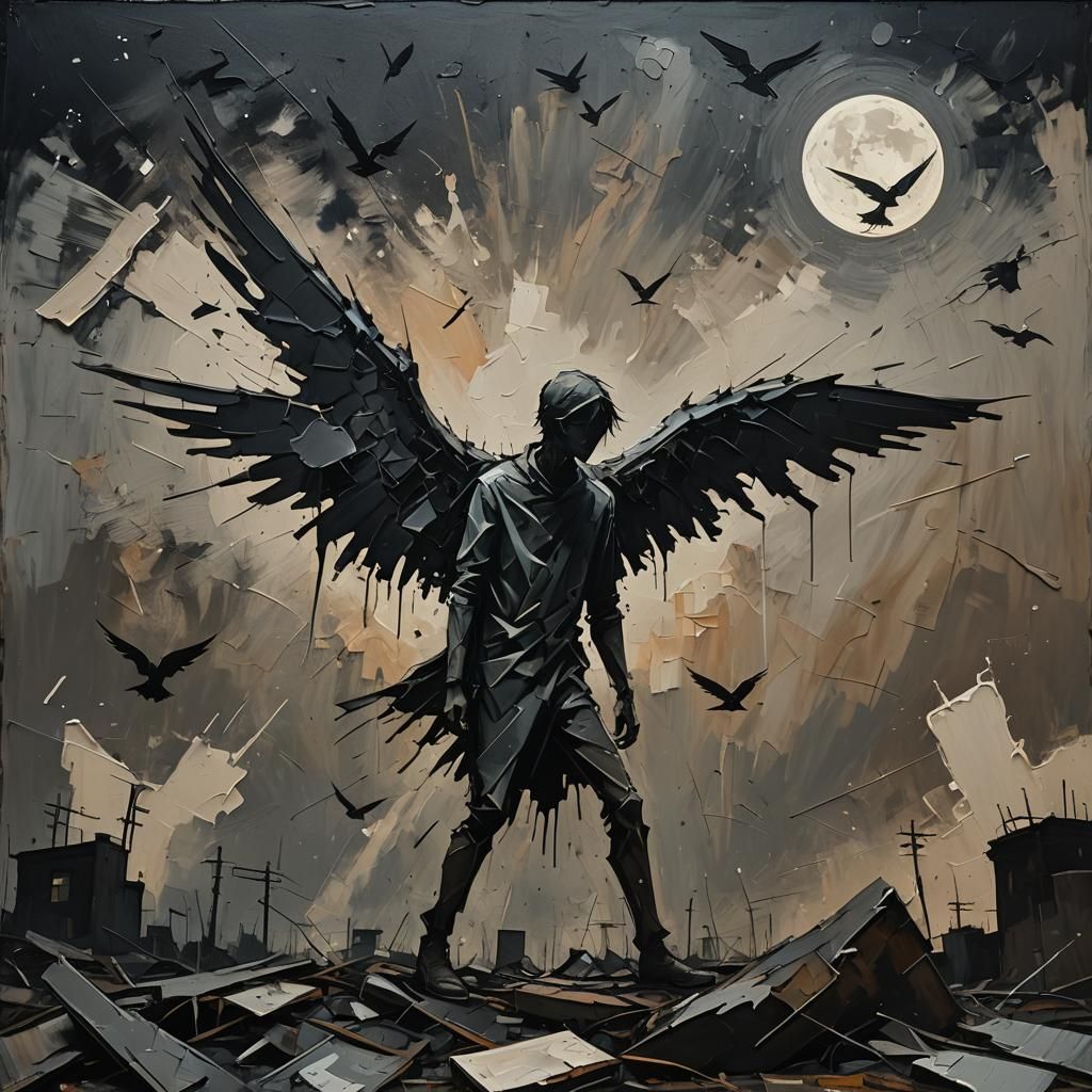 Surreal figurative abstract expressionism. Close up. A human...