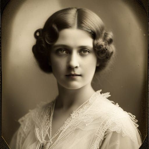 1920s Woman Portrait in Sepia Tones