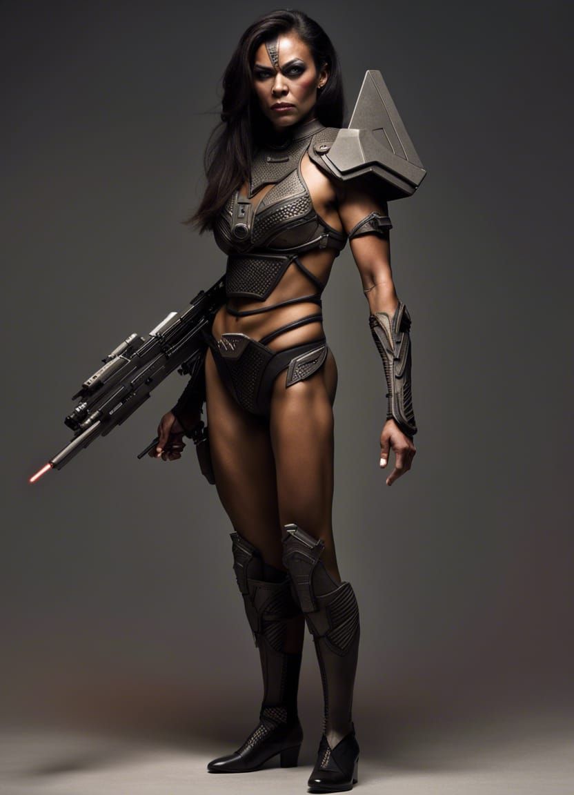 Female Klingon Warrior with Laser Weapon