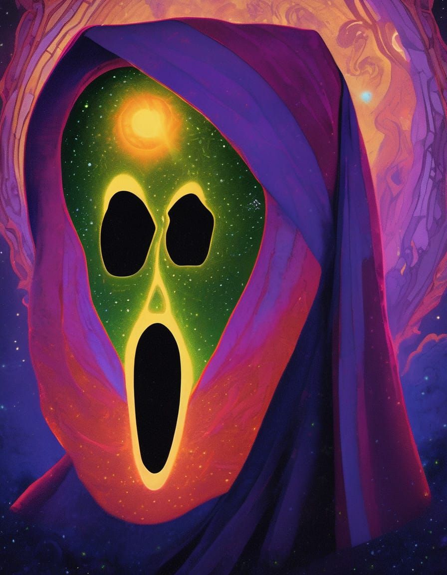 Ethereal Galaxy Face Reveals Cosmic Mystique