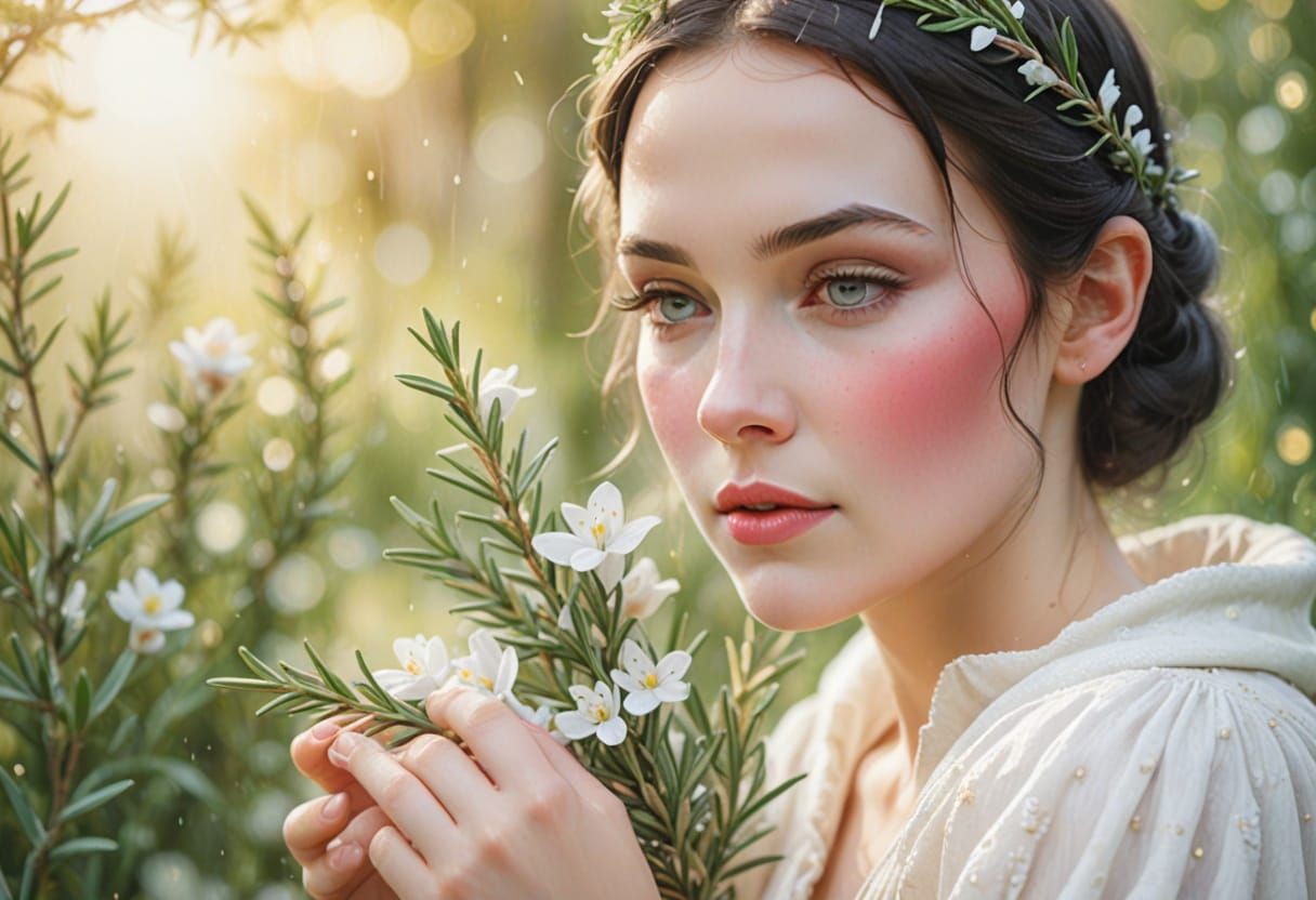 Enchanting Rosemary Bloom in Soft Watercolor