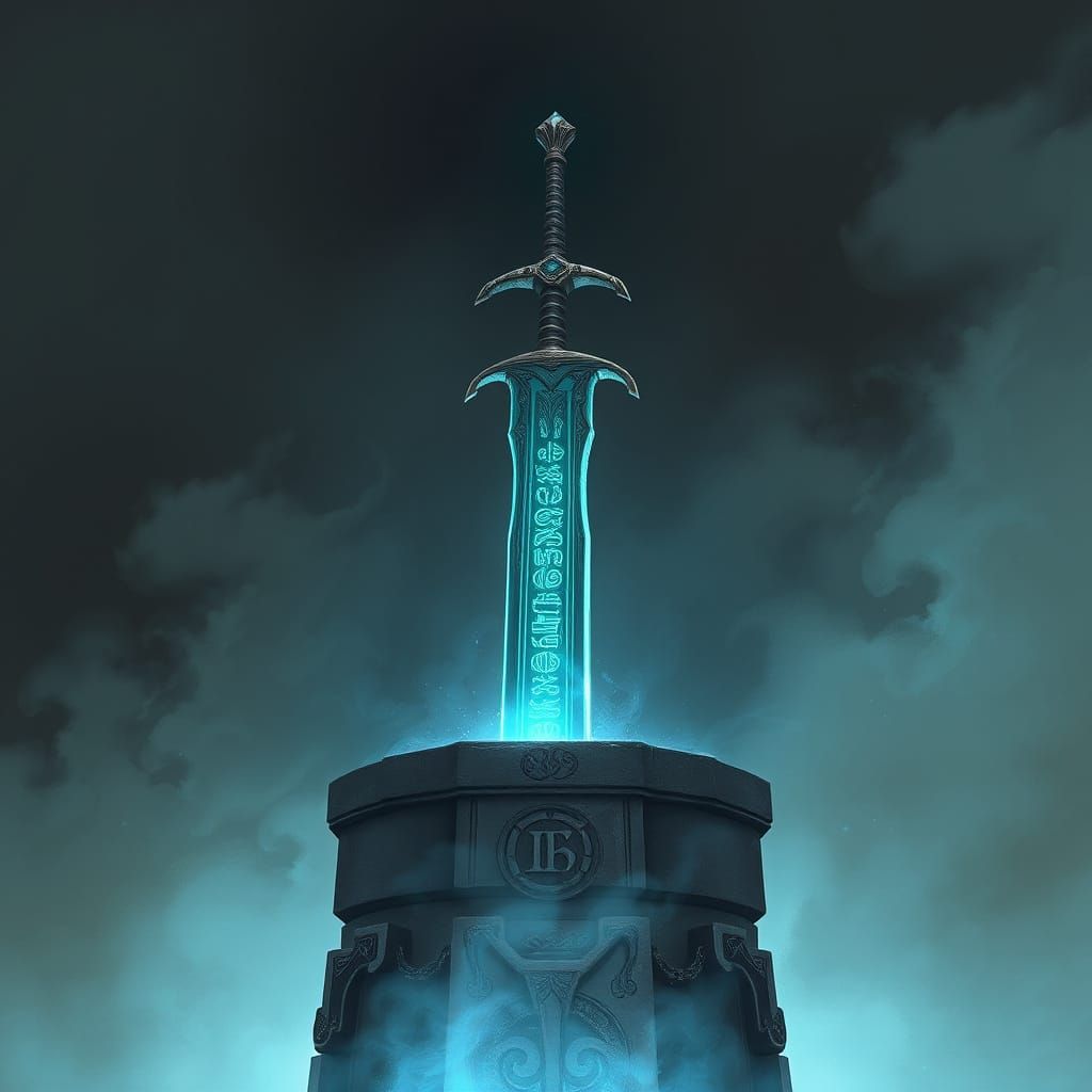 Ethereal Ancient Sword in Fantasy Realm