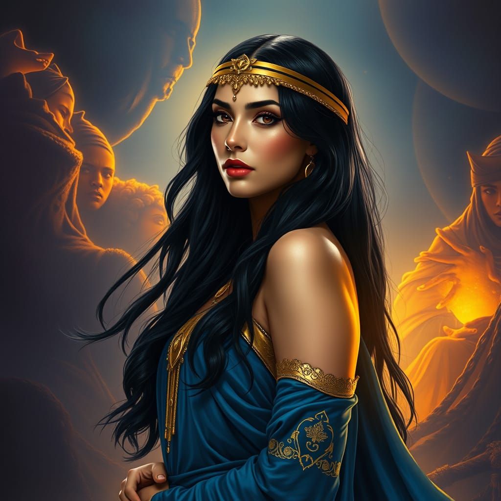 Regal Isis, Goddess of Mystery in Vibrant Fantasy