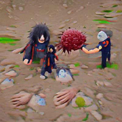 Madara Uchiha with Naruto and Sasuke Heads in 8K