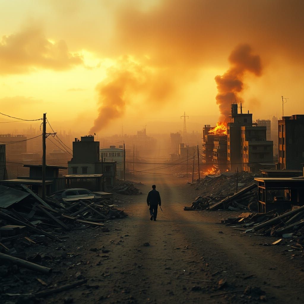 Gritty Apocalypse Landscape in Cinematic Style
