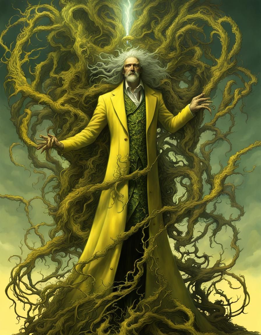 Sinister Chrome God of Fear in Baroque Science Fantasy