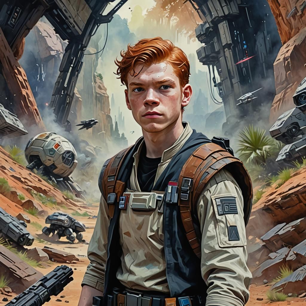 Cal Kestis Lost on Alien World: Gouache Impressionism