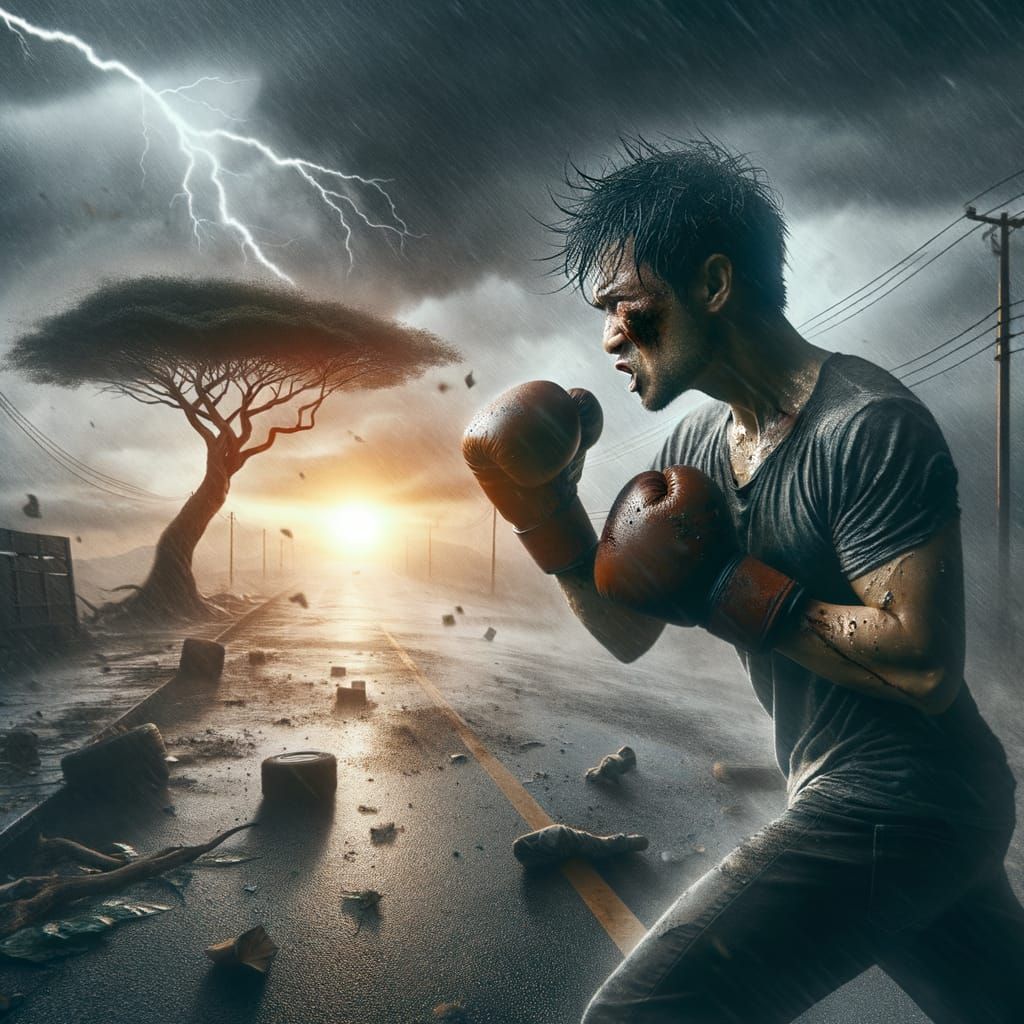 Inspiring Scene of Resilience in the Face of Adversity