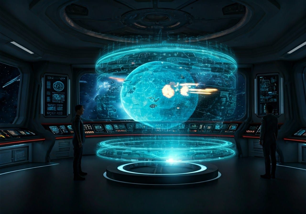 Holographic Space Battle Projections Unveil Celestial Combat