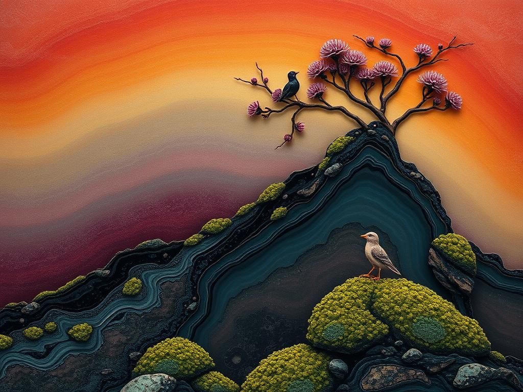 Surreal Fall Into Forever with Cloisonné Elements