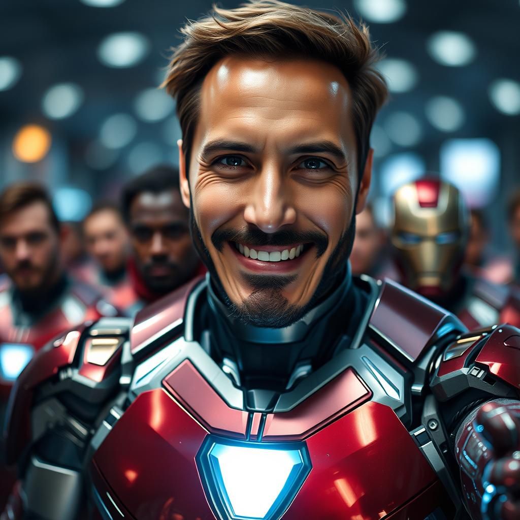 Iron Man Selfie Portrait with Avengers