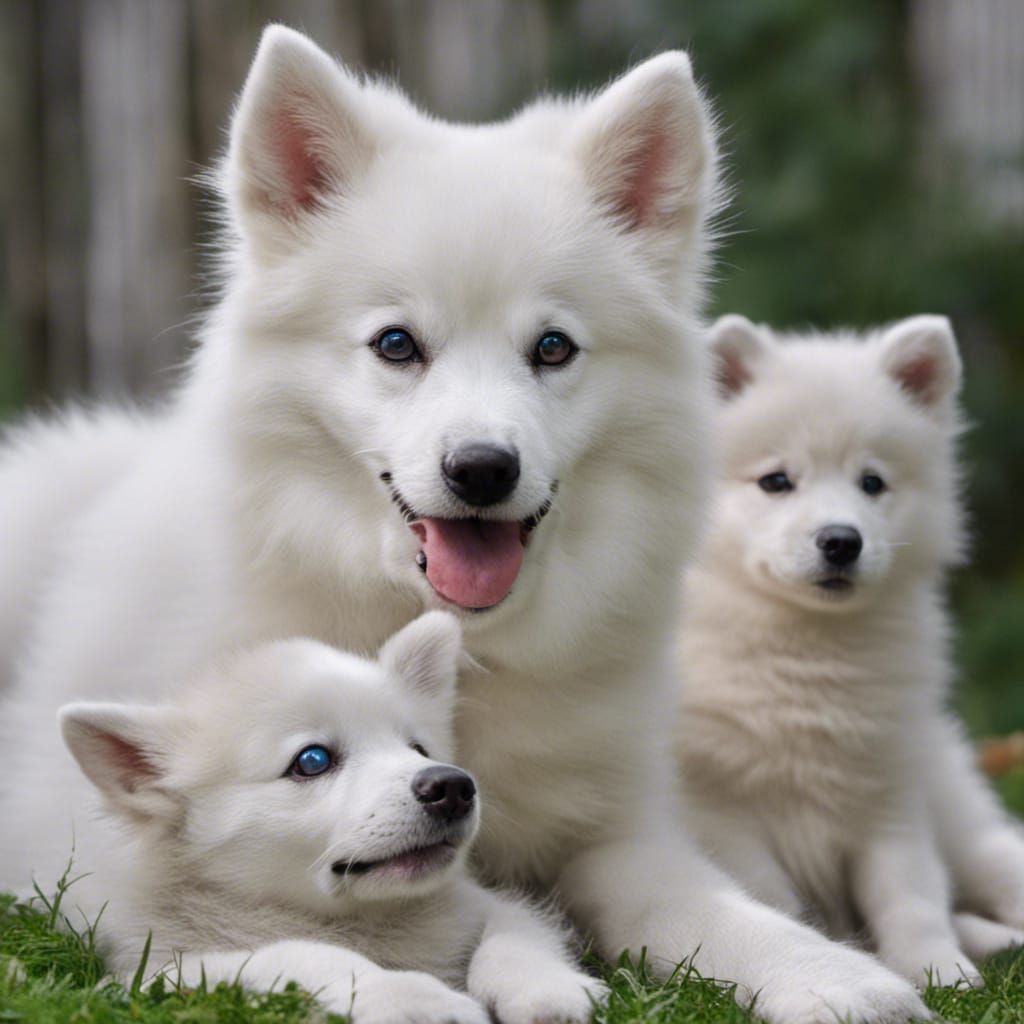 Hybrid Spitz Wolf Pup: AI Generated Image