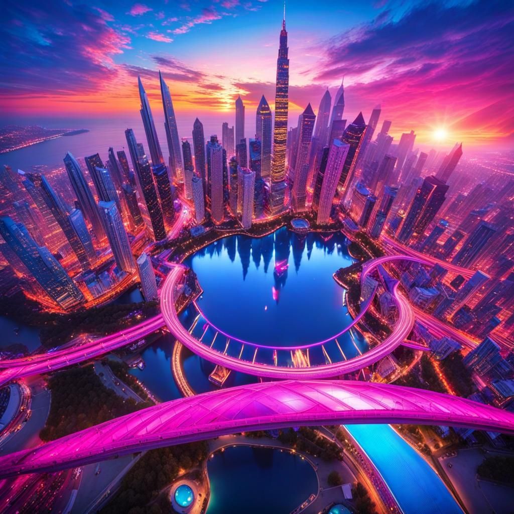 Ornate City Islands in the Sky: Surreal Fantasy