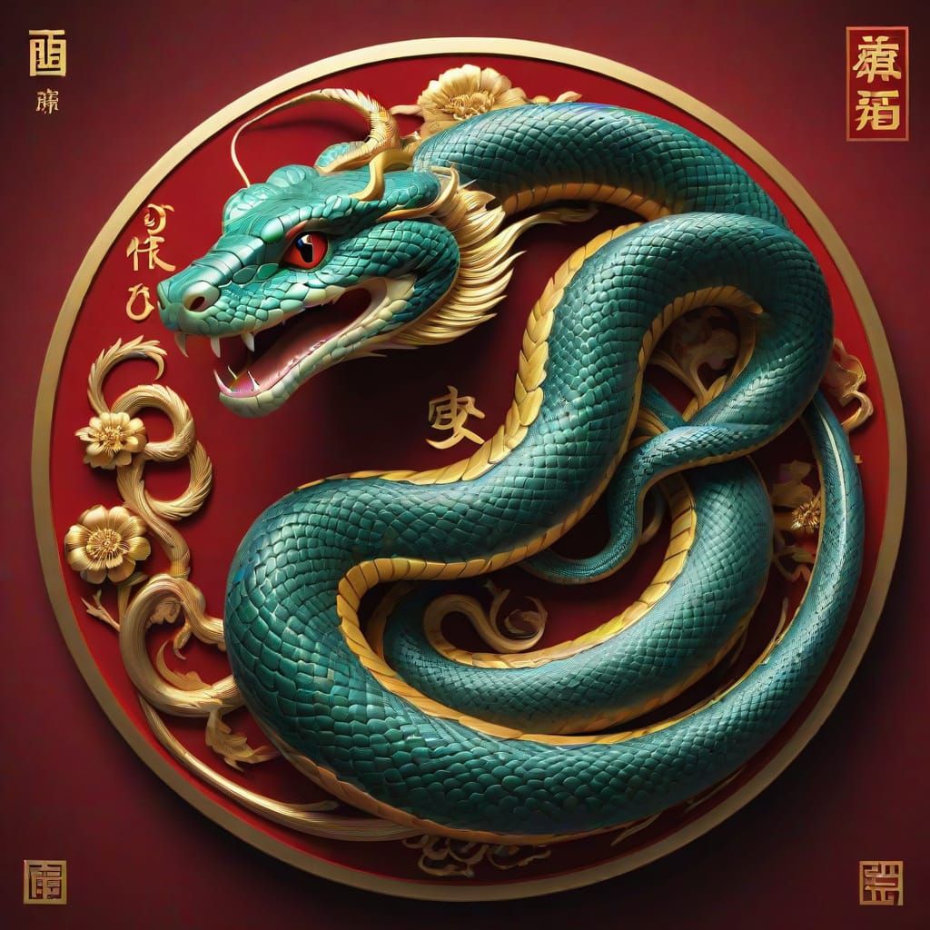 Realistic Chinese Zodiac Snake Created in Stunning Photoreal...