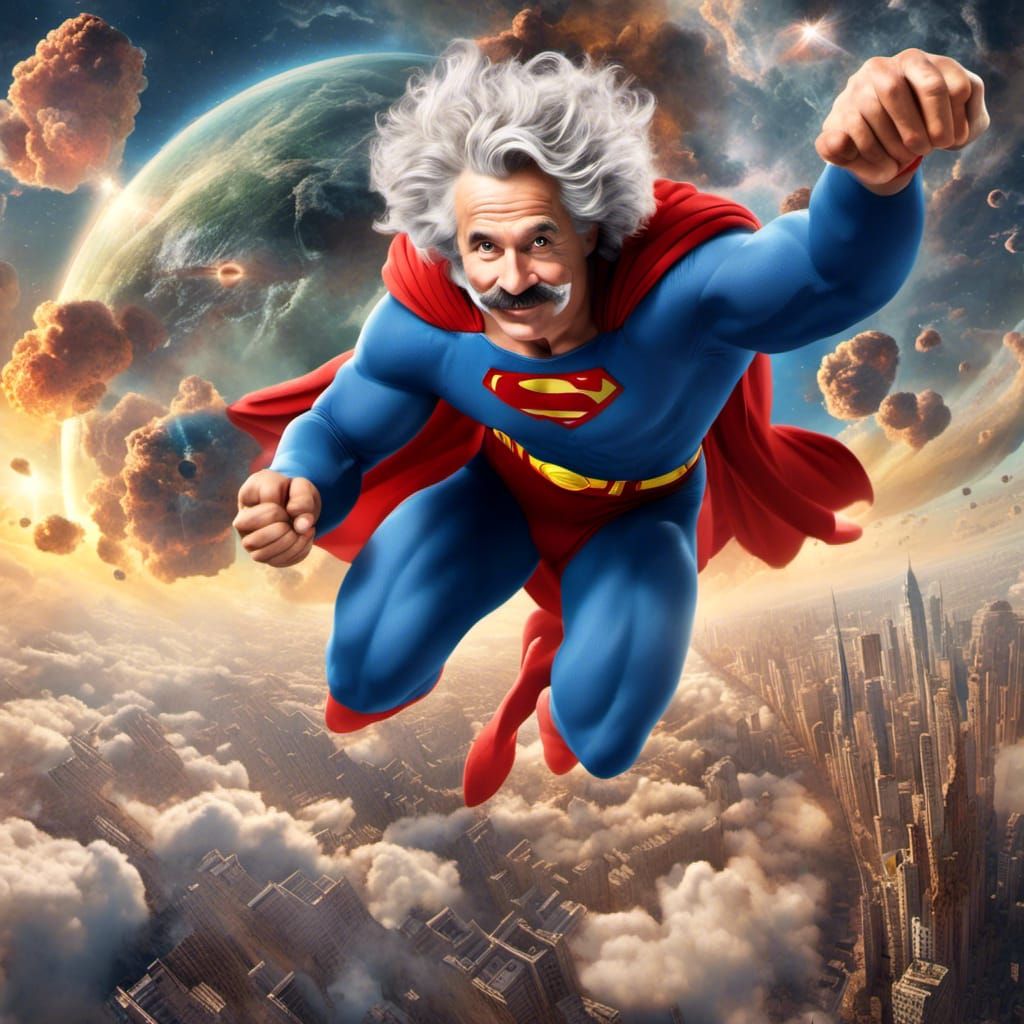 Albert Einstein as Superman