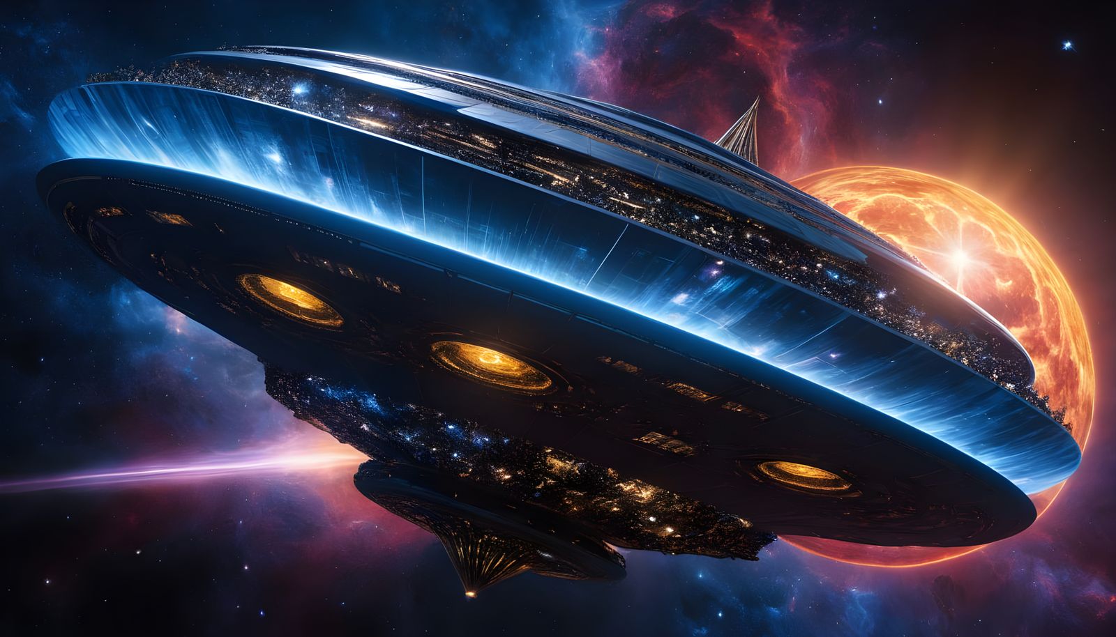 Colossal Starship Emerges from Hyperspace