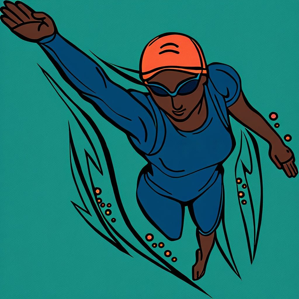Confident Portrait of a Swimmer in High-Contrast Style