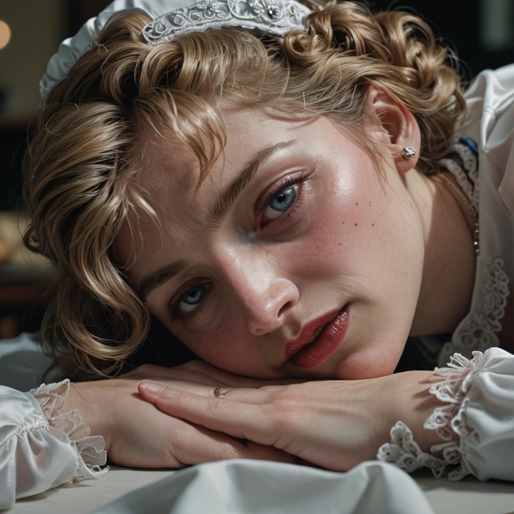 Realistic Sissymaid Portrait in Cinematic Film Still