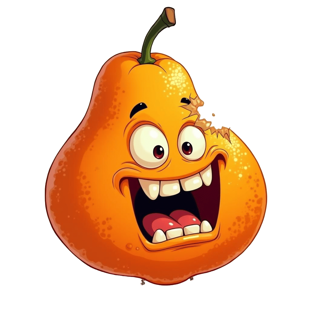 Hungry Emoji Inside a Little Orange