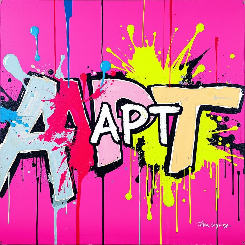 APT Graffiti Art on Pink Background