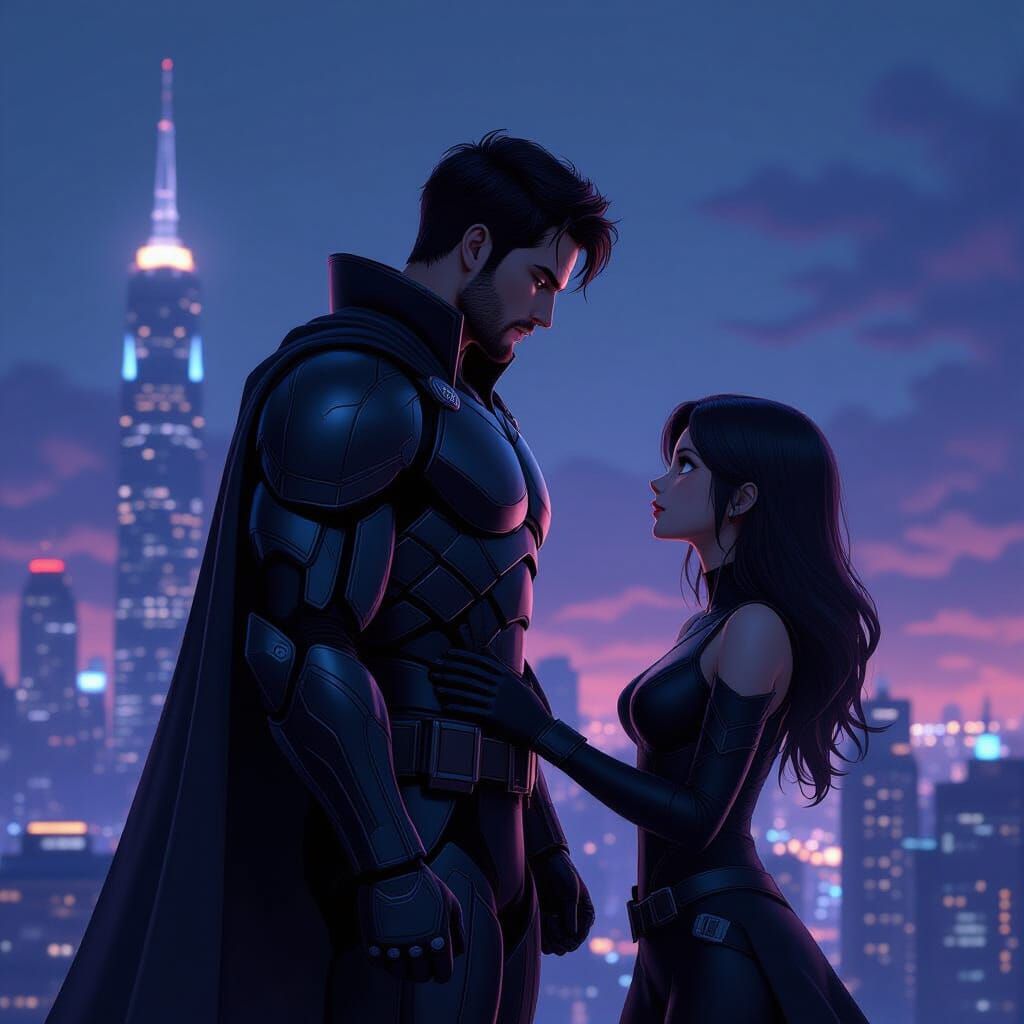 Superhero Awkwardly Receives Thanks in Futuristic City