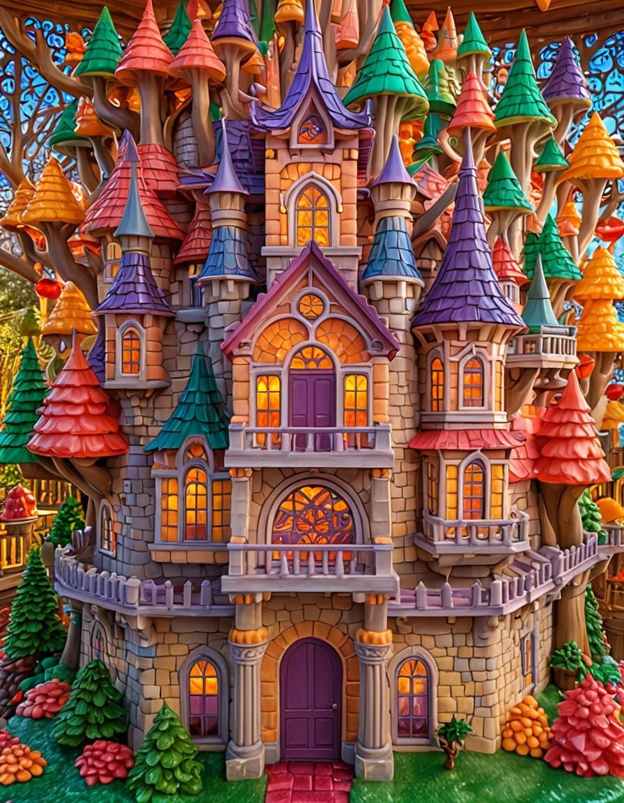 Colorful Jello Tower in Candyland Style