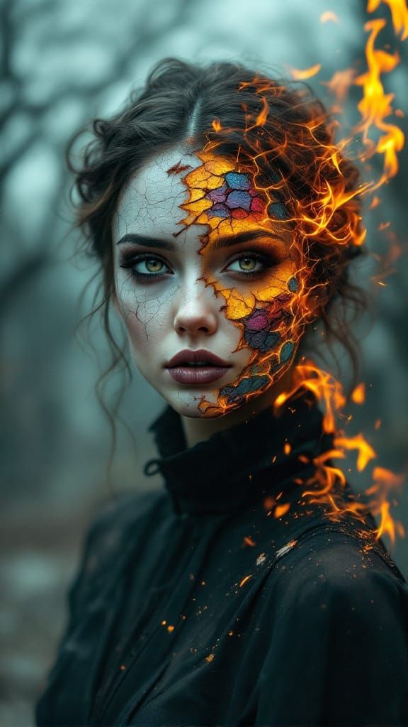 Ethereal Woman: A Surreal Portrait of Transformation