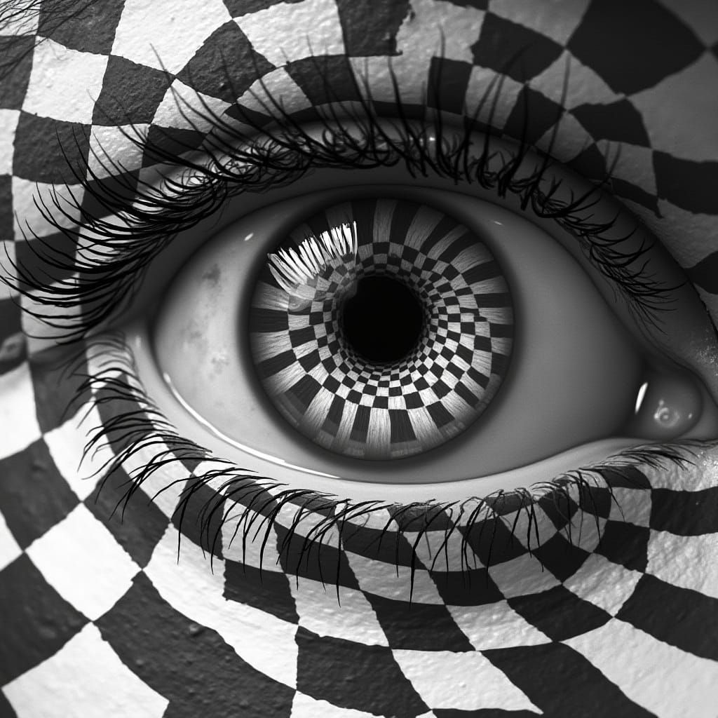 Escher Style Impossible Staircase Eye Optical Illusion