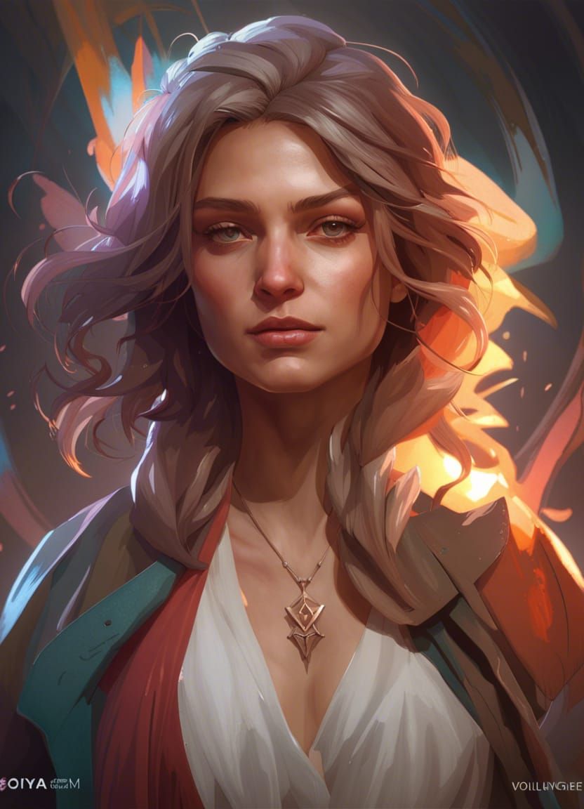 Detailed Portrait in Art Nouveau Style