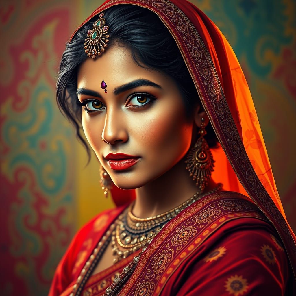 Confidence radiates through vibrant elegance