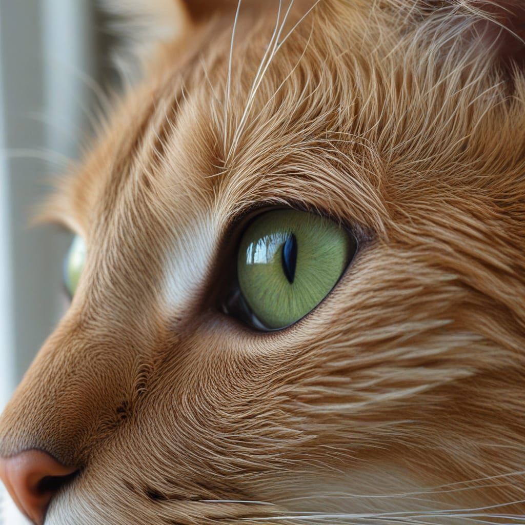 Fauvist Feline Eye Close-up in Warm Golden Light