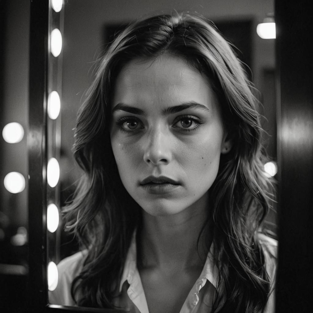 Black and White Portrait in Expressionistic Cinema Style