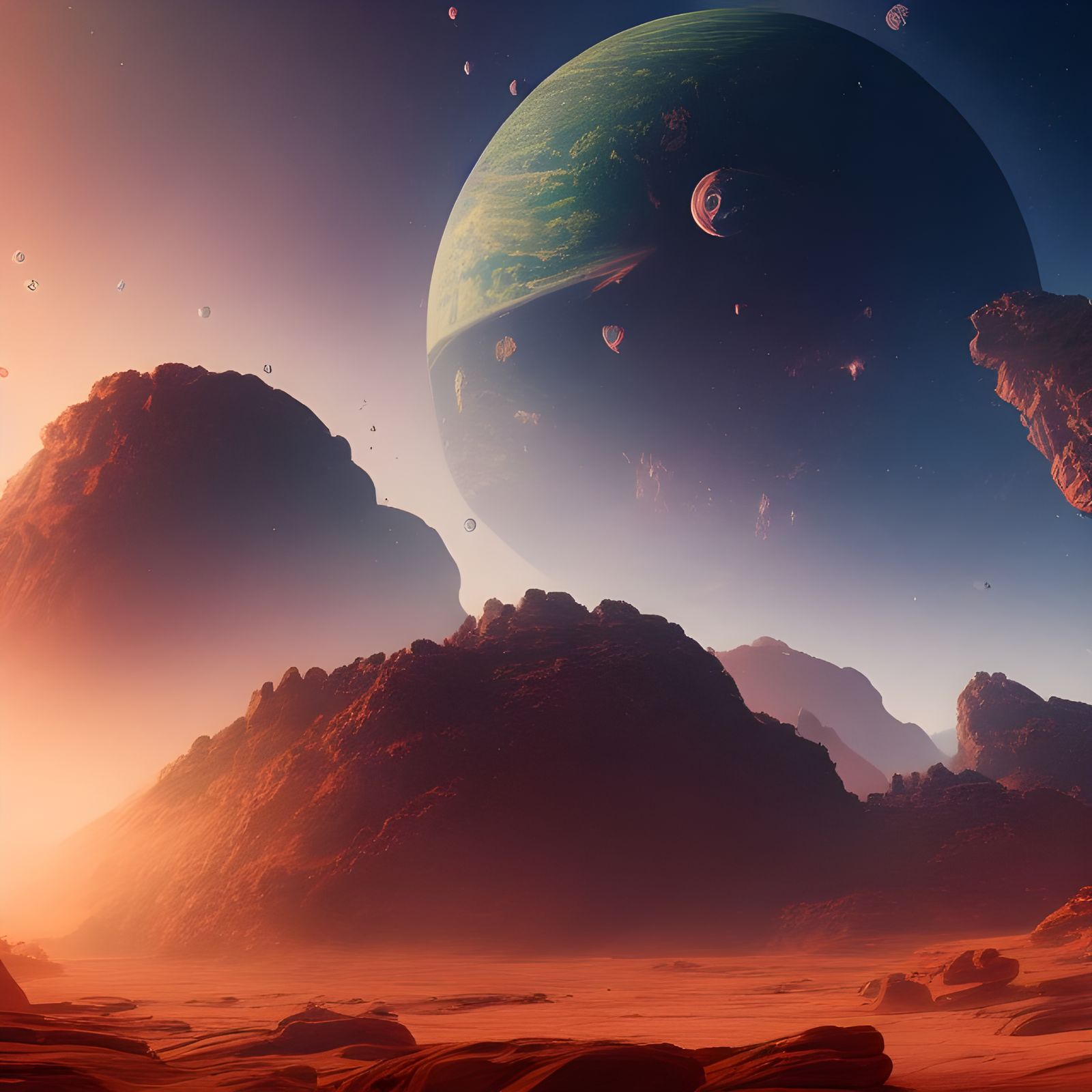 Detailed Space Exploration Concept Art