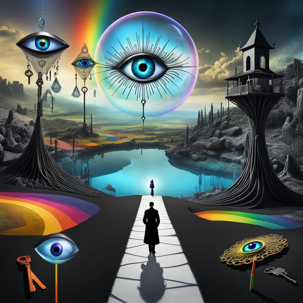 Fairy Godmother in Surreal Dreamscape, Digital Art