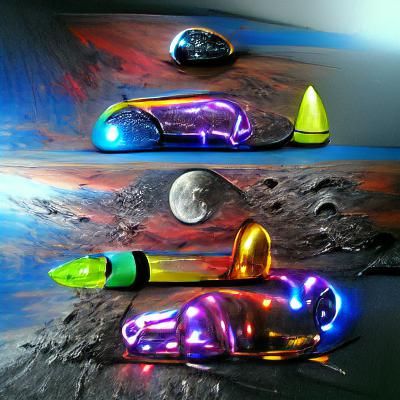 Futuristic Spaceship Journey Through Nebula