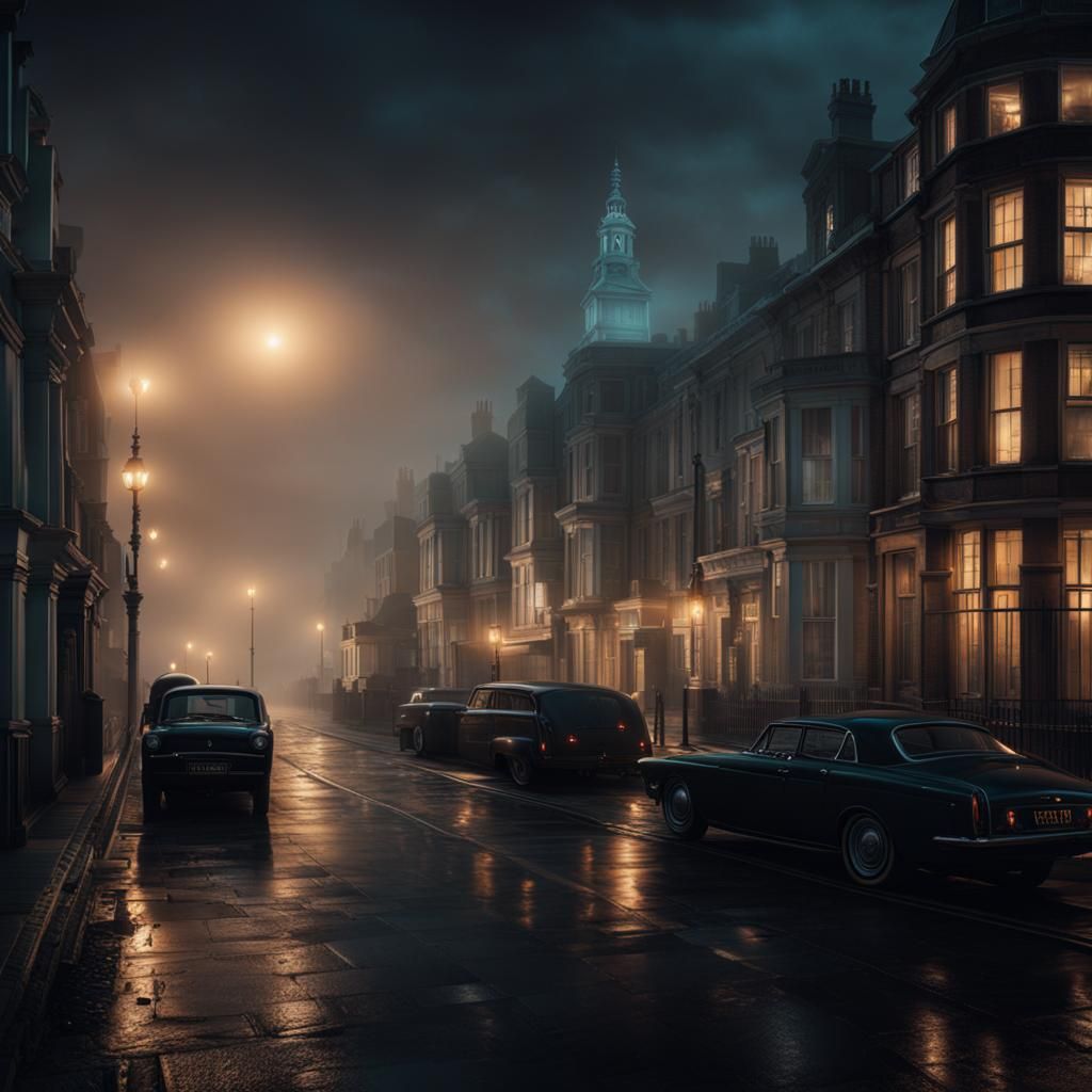 Misty Night in Southsea: A Digital Masterpiece